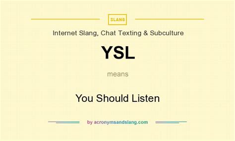 ysl gang meaning|YSL meaning slang.